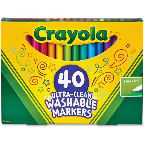 Picture of Crayola 587861 Ultra-Clean Washable Classic Markers&#44; Fine Point - Classic Colors&#44; 40 per Set