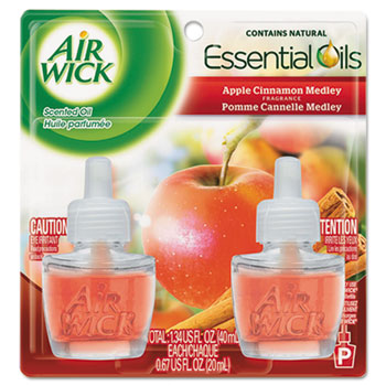 Picture of Air Wick 80420CT 0.67 oz Scented Oil Refill, Warming - Apple Cinnamon Medley, Orange - 2 per Pack