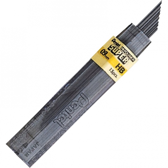 Picture of Pentel of America 509HB 0.9 mm Super Hi-Polymer Lead Refills HB&#44; Black - 15 Per Pack