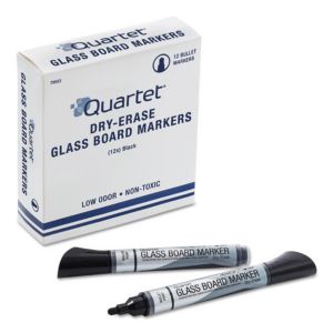 Picture of Quartet Manufacturing 79553 Premium Glass Board Dry Erase Marker Bullet Tip&#44; Black - 1 Dozen