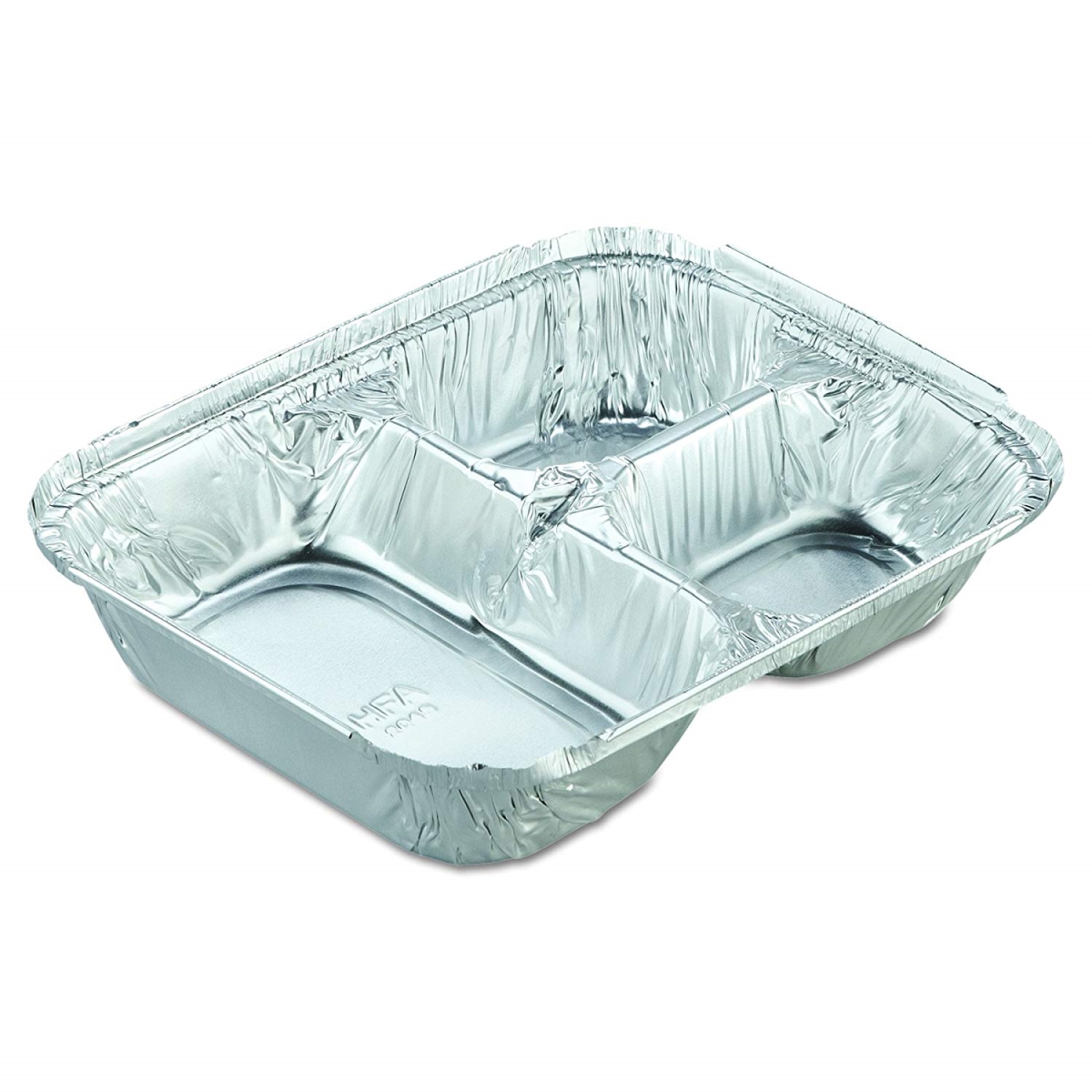 Picture of Hoffmaster 204535 24 oz Foil Oblong 3 Compartment Tray - 500 per Case