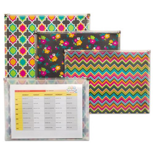 C-Line Products  Bold Basics Zip N Go Reusable Envelope, Assorted, Assorted