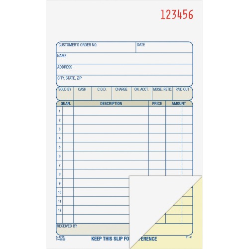 Picture of Adams Business Forms DC4705 4.18 x 7.18 in. Carbonless Duplicate Sales Order Book&#44; 50 Sets