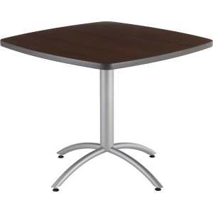 65614 CafeWorks Square Cafe Table - Walnut & Silver, 30 x 36 x 36 in.