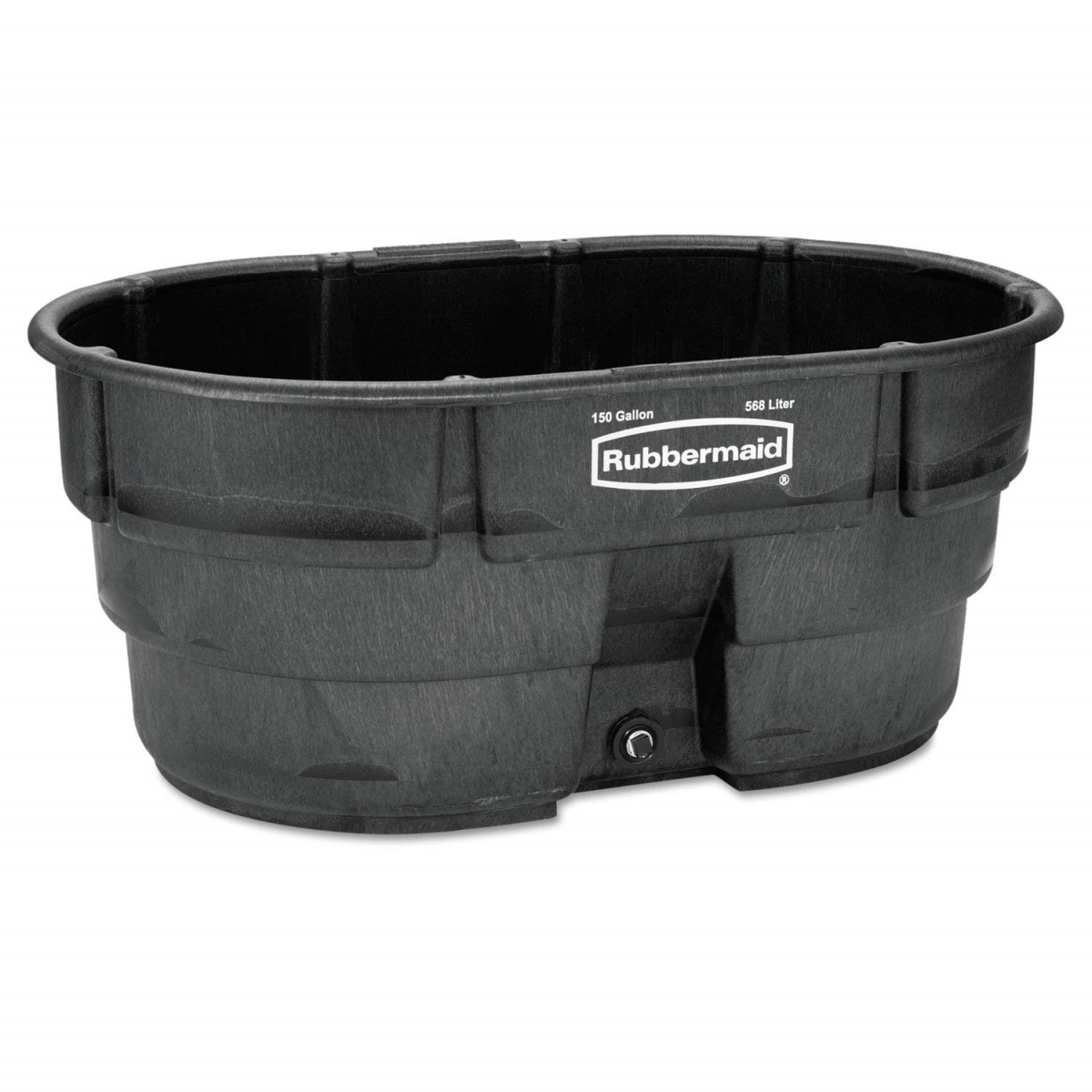 Rubbermaid FG424500 BLA 150 gal Stock Tank - Oval, Structural Foam, Black