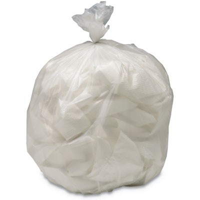 Picture of Ability One 5604934 24 x 30 in. Low-Density Trash Can Liners&#44; White - 0.7 Mil