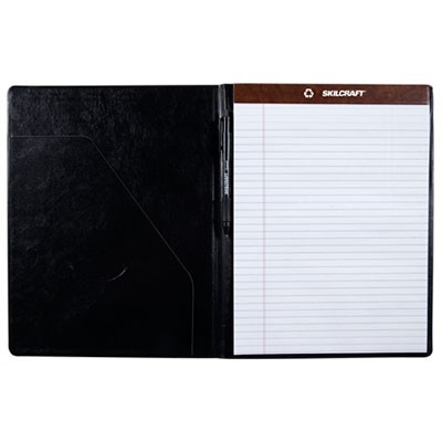 Picture of Ability One 4840004 Standard Writing Portfolio&#44; Black - 8.5 x 11 in.