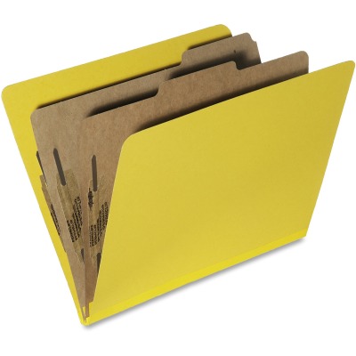Picture of Ability One 5567918 Yellow 2-Divider 6-Part Pressboard Folders