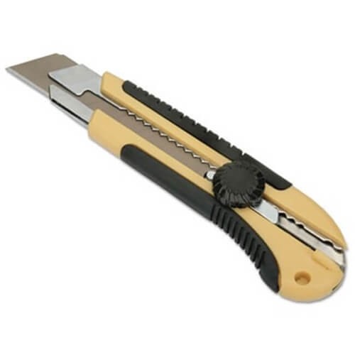 Picture of Ability One 6215259 25 mm Heavy-Duty Utility Knife with Cushion Grip Snap-Off Blade&#44; Black & Yellow