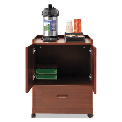 Picture of Advantus VF96033 Cherry Mobile Deluxe Coffee Bar