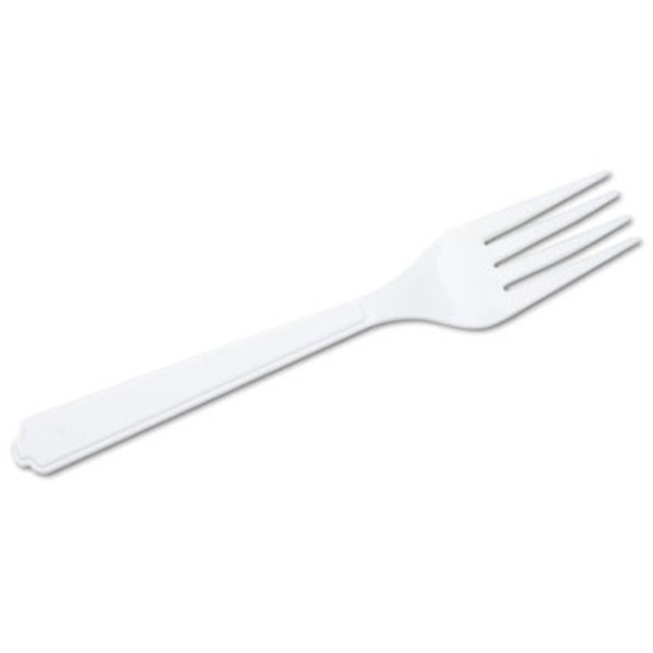 Picture of Ability One 221315 Type III Plastic Flatware Fork&#44; White - Pack of 100