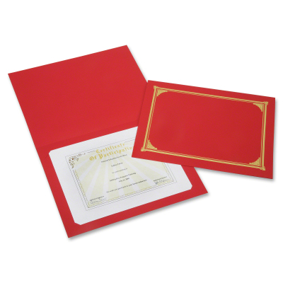 Picture of AbilityOne 6272960 7510016272960 12.5 x 9.75 in. Gold Foil Document Cover&#44; Red