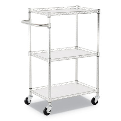 Picture of Alera SW322416SR 16 x 25 x 39 in. 3 Shelf Wire Cart with Liners&#44; Silver