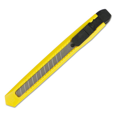 Picture of Boardwalk UKNIFE75 10 mm Retractable Snap-Off Straight-Edged Snap Blade Knife&#44; Yellow