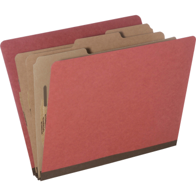 Picture of AbilityOne 5726208 7530015726208 Pressboard Classification Folder&#44; 8 Section - Earth Red