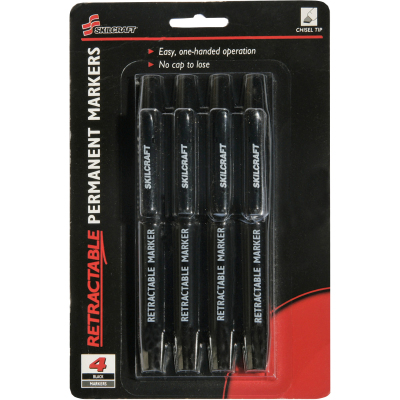 Picture of AbilityOne 5550297 7520015550297 Retractable Permanent Marker&#44; Chisel Point - Black