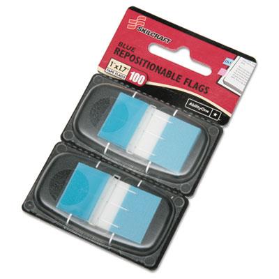 Picture of AbilityOne 6211307 7510016211307 1 x 1.75 in. Removable Self-stick Flags Dispenser - Bright Blue&#44; 100 per Pack