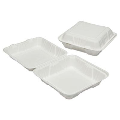 Picture of AbilityOne 6646907 7350016646907 9 x 9 x 3 in. Clamshell Hinged Lid Togo Food Containers