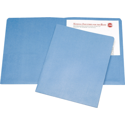 Picture of AbilityOne 5842490 7510005842490 Letter Size Double Pocket Portfolio&#44; Light Blue