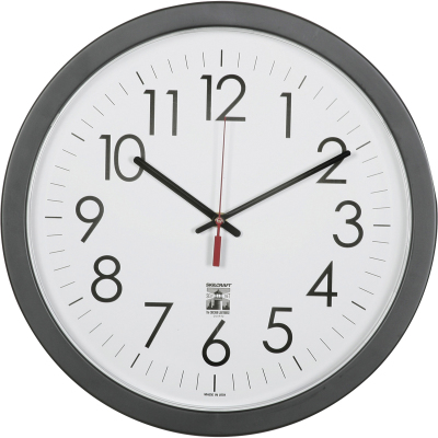 Picture of AbilityOne 6238823 6645016238823 14.5 in. Self-Set Wall Clock - White Face & Black
