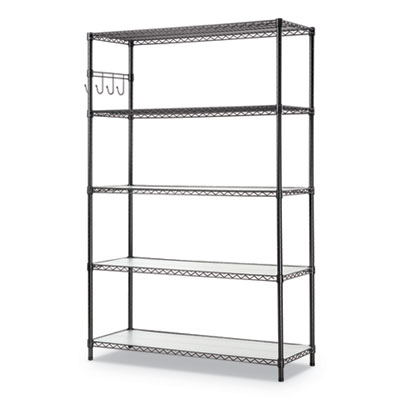 Picture of Alera SW654818BA 48 x 18 in. 5-Shelf Wire Shelving Kit with Casters & Shelf Liners