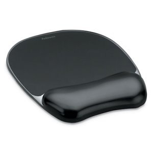 Fellowes FEL Gel Crystals Wrist Support Mouse Pad, Black