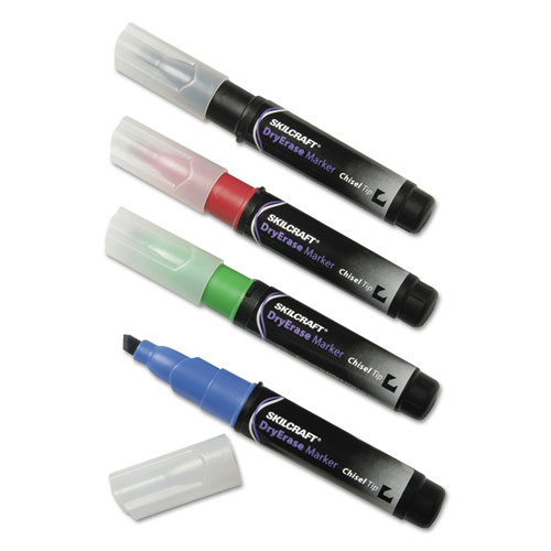 Picture of Ability One NSN5538142 Chisel Tip Dry Erase Markers&#44; Assorted Color - Set of 4
