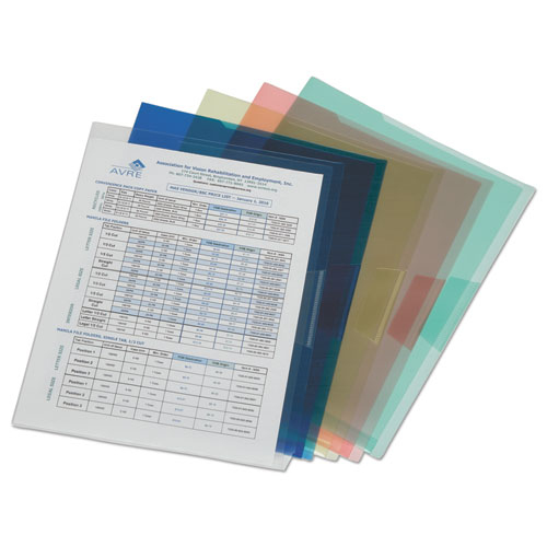 Picture of Ability One NSN6615819 11.75 x 9.25 in. Poly Project Translucent File Jacket&#44; Assorted Color - Pack of 5