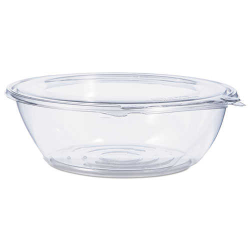 Picture of Dart Container DCCCTR48BF 48 oz Tamper-Resistant Evident Bowls with Flat Lid, Clear - 8.9 x 8.9 x 2.8 in. - 100 Count