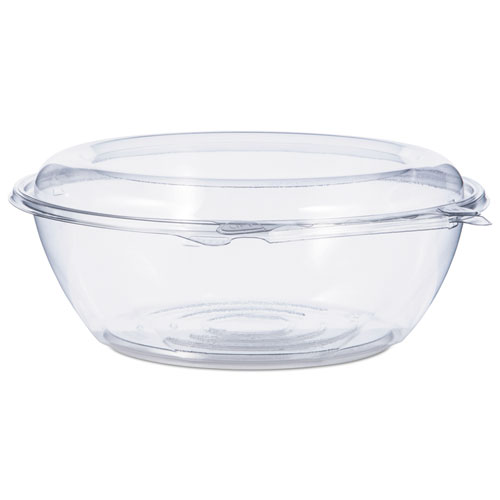 Picture of Dart Container DCCCTR48BD 48 oz Tamper-Resistant Evident Bowls with Dome Lid, Clear - 8.9 x 8.9 x 3.4 in. - 100 Count