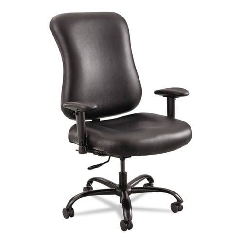 SAF3592BL 400 lbs Leather Optimus High Back Big & Tall Chair, Black -  Safco