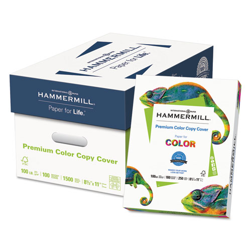 Picture of Hammermill & HP Everyday Papers HAM120024 100 lbs Bright White Premium Color Photo Cover - 250 per Pack - 6 Per Case - 8.5 x 11 in.