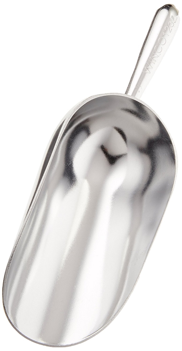 Winco AS-12 12 oz Aluminum Scoop, Silver