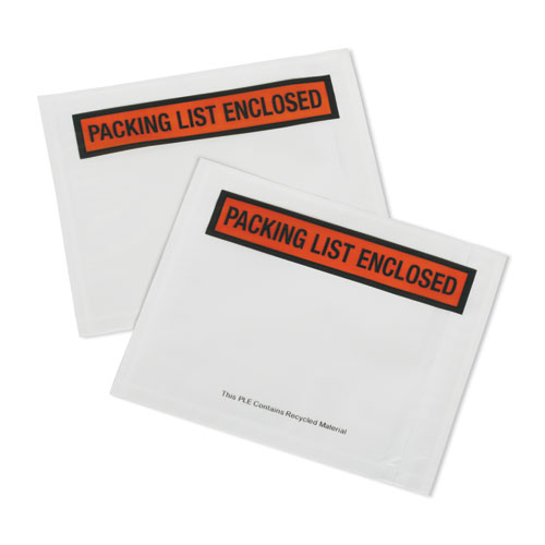 Picture of Ability One NSN6749014 4.5 x 5.5 in. Packing List Envelope&#44; White&#44; Orange & Black - Pack of 100