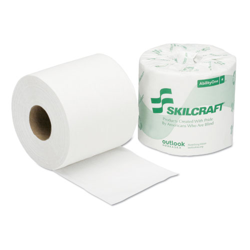 Picture of Ability One NSN3800690 2-Ply Toilet Tissue&#44; White - 550 Sheets Roll - 80 Rolls Box