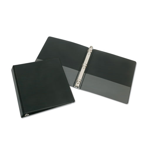 Picture of Ability One NSN2784129 3 in. Cap Round Ring Binder&#44; Black - 11 x 8.5 in.