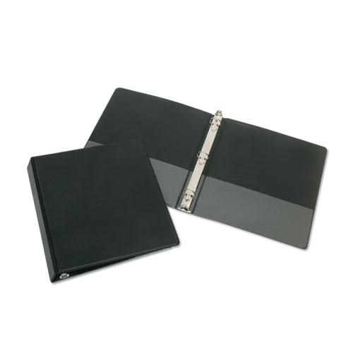 Picture of Ability One NSN2784131 1 in. Cap Round Ring Binder&#44; Black - 11 x 8.5 in.