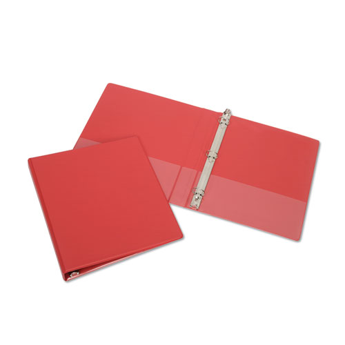 Picture of Ability One NSN4098647 1 in. Cap Round Ring Binder&#44; Red - 11 x 8.5 in.