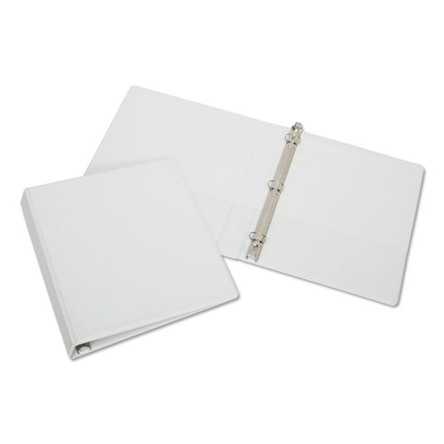 Picture of Ability One NSN5107492 1 in. Cap Round Ring Binder&#44; White - 11 x 8.5 in.