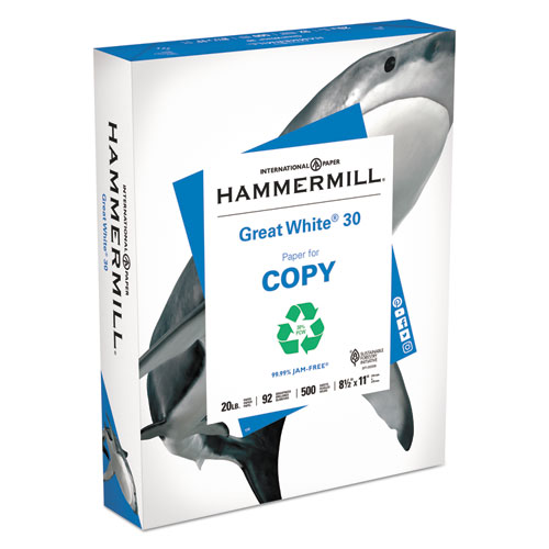 Picture of Hammermill & HP Everyday Papers HAM86700 20 lbs 92 Bright Great White 30 Recycled Letter Paper&#44; 500 Ream - 10 Ream Count