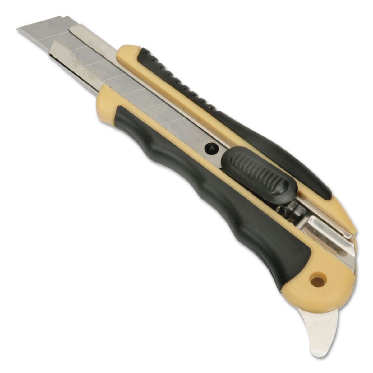 Picture of Ability One NSN6215252 18 mm Snap-Off Utility Knife with Cushion Grip Handle&#44; Yellow & Black