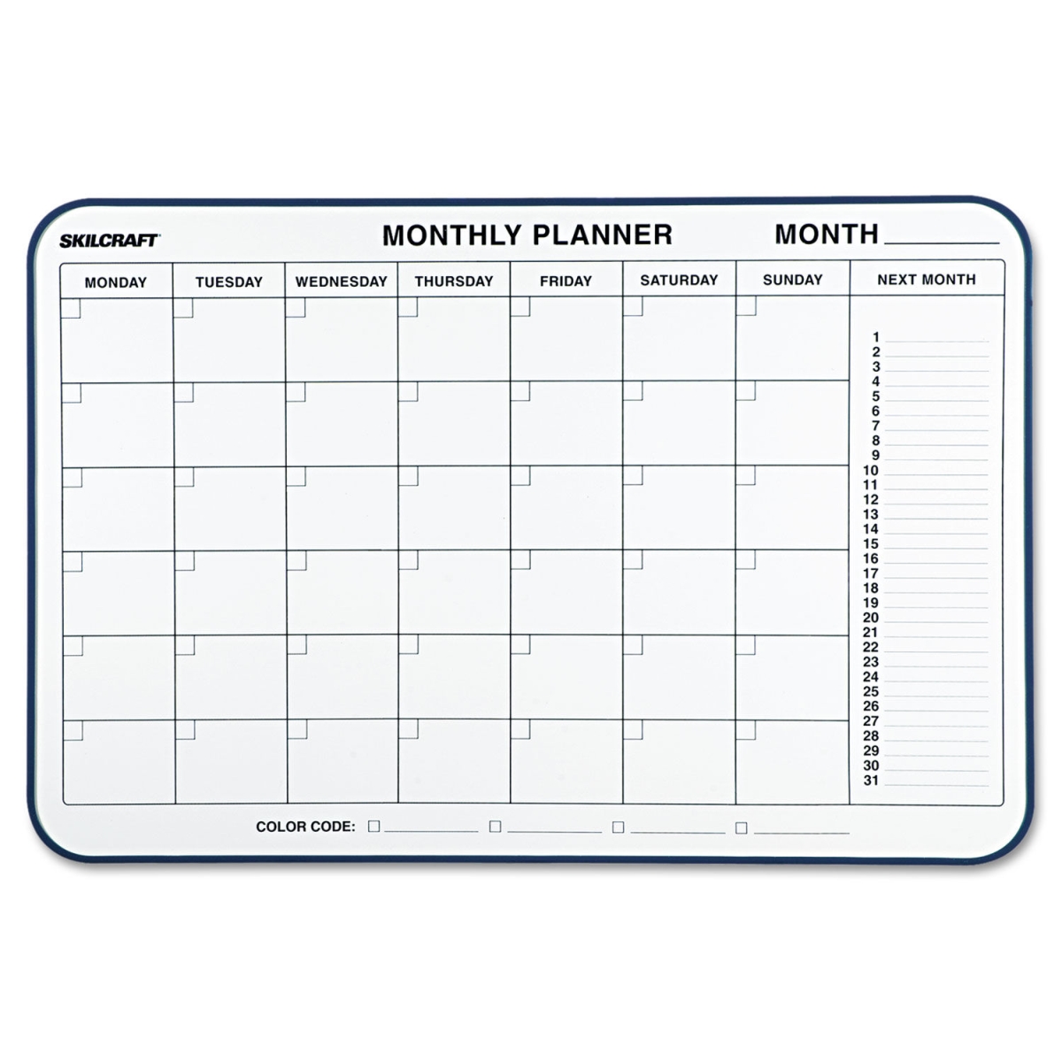 Picture of Ability One NSN4845263 24 x 36 in. Quartet 1-Month Cubicle Calendar Board