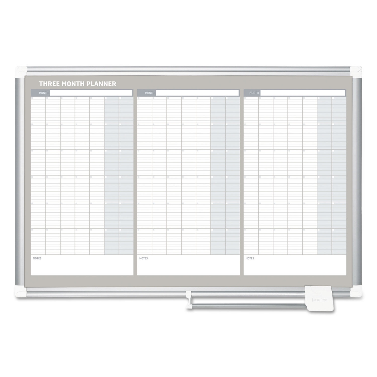 Bi-Silque Visual Communication Products BVCGA03204830 36 x 24 in. Magnetic Dry Erase Calendar Board, Silver Aluminum Frame -  Bi-Silque Visual Communication Products Inc