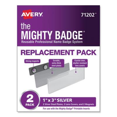Picture of Avery Products AVE71202 Horizontal Mighty Badge - Silver&#44; Pack of 2
