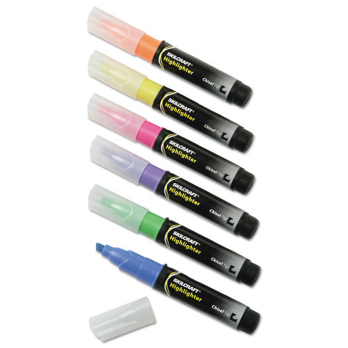 Picture of AbilityOne NSN3837943 Large Chisel-Tip Fluorescent Highlighter&#44; Assorted Color