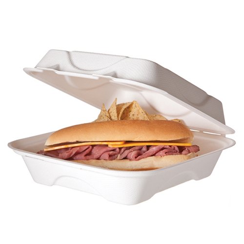 Picture of Eco Products ECOEPHC81 Food Container with Hinged Lid - 8 x 8 x 3 in. - 200 Per Case