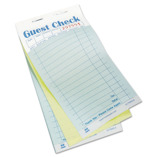 Picture of Royal Paper RPPGC70002 Paper Guest Check Book - Carbonless Duplicate&#44; Green