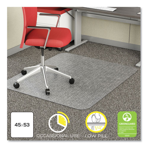 Picture of Deflecto DEFCM11242COM 45 x 53 in. Rectangular EconoMat Occasional Use Chair Mat for Low Pile Carpet&#44; Clear