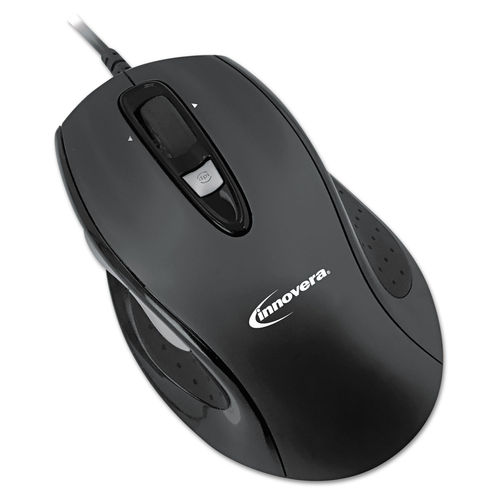 Picture of Innovera IVR61014 Full-Size Ergonomic Wired Optical Mouse, Black