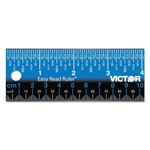 Picture of Victor Technology VCTEZ18SBL 18 in. Standard & Metric Easy Read Stainless Steel Ruler&#44; Blue & Black